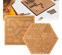 Fractal Tray Puzzles, Mind Bending Wooden Jigsaw Puzzle, Hard Difficult Wooden Jigsaw Puzzles for Adults, Portable Impossible Reverse Thinking Challenging No Image (2PCS-2)