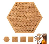 Fractal Tray Puzzles, Mind Bending Wooden Jigsaw Puzzle,Hard Difficult Wooden Jigsaw Puzzles for Adults, Reverse Thinking Challenging No Image Puzzle, Unique Irregular Shape Design, (D)