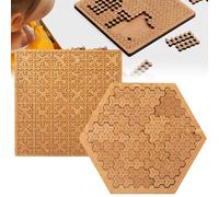 Fractal Tray Puzzles, Mind Bending Wooden Jigsaw Puzzle, Hard Difficult Wooden Jigsaw Puzzles for Adults, Portable Impossible Reverse Thinking Challenging No Image (2PCS-4)