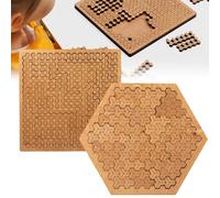 Fractal Tray Puzzles, Mind Bending Wooden Jigsaw Puzzle, Hard Difficult Wooden Jigsaw Puzzles for Adults, Portable Impossible Reverse Thinking Challenging No Image (2PCS-3)