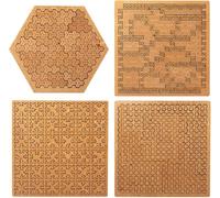 Fractal Tray Puzzles,Mind Bending Wooden Jigsaw Puzzle,Unique Irregular Creative Labyrinth Impossible Difficult for Adults Reverse Thinking Challenging Irregular Jigsaw with Frame (4PCS)