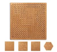 Fractal Tray Puzzles, Mind Bending Wooden Jigsaw Puzzle, Unique Irregular Creative Labyrinth Impossible Difficult - for Adults (#C)