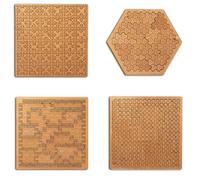 Fractal Tray Puzzles, Mind Bending Wooden Jigsaw Puzzle, Unique Irregular Creative Labyrinth Impossible Difficult - for Adults (4 Pcs)