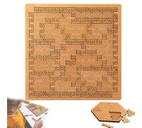 Fractal Tray Puzzles, Mind Bending Wooden Jigsaw Puzzle, Unique Irregular Creative Labyrinth Puzzle, Reverse Thinking Challenging, Maintaining Mental Acuity for Adult (A)