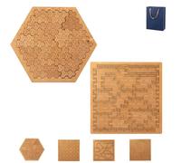 Fractal Tray Puzzles, Mind Bending Wooden Jigsaw Puzzle, Unique Irregular Reverse Thinking Puzzles Large with Frame for Family Party, Gift & Travel (Wood-A+C)