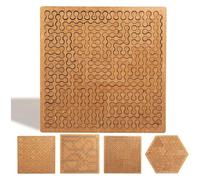 Fractal Tray Puzzles, Mind Bending Wooden Jigsaw Puzzle, Unique Irregular Wooden Labyrinth, Difficult Challenging Impossible Puzzles, Reverse Thinking Challenging Irregular Jigsaw With Frame(B)