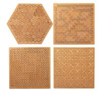 Fractal Tray Puzzles, Mind Bending Wooden Jigsaw Puzzle, Unique Irregular Wooden Labyrinth, Difficult Challenging Impossible Puzzles, Reverse Thinking Challenging Irregular Jigsaw With Frame(4PCS)