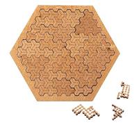 Fractal Tray Puzzles, Mind Bending Wooden Jigsaw Puzzles for Adults, Unique Irregular Creative Labyrinth Impossible Difficult, Reverse Thinking Challenging No Image Puzzle (D)