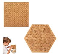 Fractal Tray Puzzles, Mind-Bending Wooden Jigsaw With Frame | Unique Irregular Labyrinth Puzzle For Adults | Creative Reverse-Thinking Challenge & Brain Teaser(Style F)