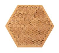 Fractal Tray Puzzles, Mind Bending Wooden Travel Jigsaw Puzzle, Portable Difficult Hard Puzzles Board for Adults, Brain Games for Family Party Gift, Irregular Shape & Challenging Design(A-Wood)