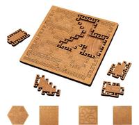 Fractal Tray Puzzles, Portable Creative Mind Bending Wooden Jigsaw Puzzle Reverse Thinking Challenging, Brain Games for Family Party Gift, Irregular Shape & Challenging Design (Auspicious Clouds)