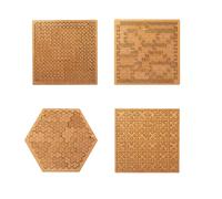 Fractal Tray Puzzles, Portable Creative Mind Bending Wooden Jigsaw Puzzle Reverse Thinking Challenging, Brain Games for Family Party Gift, Irregular Shape & Challenging Design (4 types)