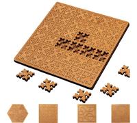 Fractal Tray Puzzles, Portable Creative Mind Bending Wooden Jigsaw Puzzle Reverse Thinking Challenging, Brain Games for Family Party Gift, Irregular Shape & Challenging Design (Square)