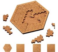 Fractal Tray Puzzles, Portable Creative Mind Bending Wooden Jigsaw Puzzle Reverse Thinking Challenging, Brain Games for Family Party Gift, Irregular Shape & Challenging Design (Triangular)