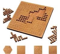 Fractal Tray Puzzles, Portable Creative Mind Bending Wooden Jigsaw Puzzle Reverse Thinking Challenging, Brain Games for Family Party Gift, Irregular Shape & Challenging Design (Chain)