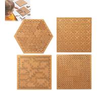 Fractal Tray Puzzles, Portable Hard Difficult Wooden Jigsaw Puzzles for Adults, Reverse Thinking Mind Bending Wooden Jigsaw Puzzle, Unique Irregular Creative Labyrinth, Advanced Logic Games(4PCS)