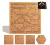 Fractal Tray Puzzles,Portable Hard Difficult Wooden Jigsaw Puzzles For Adults,Reverse Thinking Mind Bending Wooden Jigsaw Puzzle,Unique Irregular Creative Labyrinth,For Adults (B#, one-size)