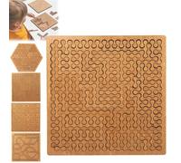 Fractal Tray Puzzles, Portable Hard Difficult Wooden Jigsaw Puzzles for Adults, Reverse Thinking Mind Bending Wooden Jigsaw Puzzle, Unique Irregular Creative Labyrinth, Advanced Logic Games(#C)