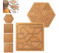 Fractal Tray Puzzles, Portable Hard Difficult Wooden Jigsaw Puzzles for Adults, Reverse Thinking Mind Bending Wooden Jigsaw Puzzle, Unique Irregular Creative Labyrinth, Advanced Logic Games(A+D)