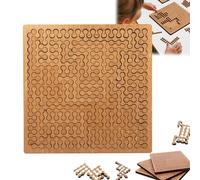 Fractal Tray Puzzles, Portable Impossible Reverse Thinking Challenging No Image Puzzle, Unique Irregular-Shaped Wooden Puzzles for Adults Kids (Chain)