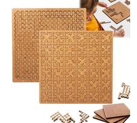 Fractal Tray Puzzles, Portable Impossible Reverse Thinking Challenging No Image Puzzle, Unique Irregular-Shaped Wooden Puzzles for Adults Kids (Triangular+Chain)