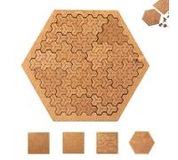 Fractal Tray Puzzles, Portable Impossible Reverse Thinking Challenging No Image Puzzle, Unique Irregular Creative Labyrinth Impossible Difficult for Adults (Hexagonal)