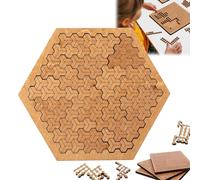 Fractal Tray Puzzles, Portable Impossible Reverse Thinking Challenging No Image Puzzle, Unique Irregular-Shaped Wooden Puzzles for Adults Kids (Triangular)