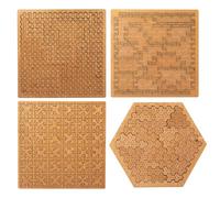 Fractal Tray Puzzles, Portable Impossible Reverse Thinking Challenging No Image Puzzle, Unique Irregular-Shaped Wooden Puzzles for Adults Kids (4 Set)