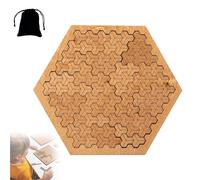 Fractal Tray Puzzles - Reverse Thinking Puzzles, Fractal Tray Puzzle Curve, Mind Bending Wooden Jigsaw Puzzle, Irregular Shape & Difficult Challenging Impossible (A)