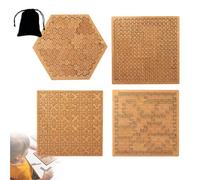 Fractal Tray Puzzles - Reverse Thinking Puzzles, Fractal Tray Puzzle Curve, Mind Bending Wooden Jigsaw Puzzle, Irregular Shape & Difficult Challenging Impossible (4P)