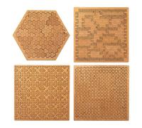 Fractal Tray Puzzles,Unique Irregular Creative Labyrinth,Fractal Tray Puzzles Mind Bending,Irregular Jigsaw With Frame (4PCS)
