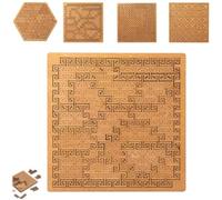 Fractal Tray Puzzles, Unique Irregular Creative Labyrinth Impossible Difficult, Mind Bending Wooden Jigsaw Puzzle, Challenging No-Image Puzzle for Family Party, Travel (B*1)