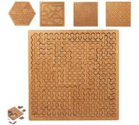 Fractal Tray Puzzles, Unique Irregular Creative Labyrinth Impossible Difficult, Mind Bending Wooden Jigsaw Puzzle, Challenging No-Image Puzzle for Family Party, Travel (D*1)