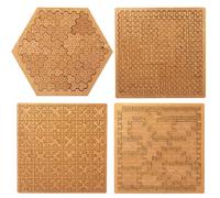 Fractal Tray Puzzles, Unique Irregular Wooden Labyrinth, Difficult Challenging Impossible Puzzle for Adults, Reverse Thinking No Image Puzzle, Mind Games for Family Party Gift (4Mix)