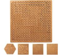 Fractal Tray Puzzles with Frame, Irregular Shape Mind Bending Hard Difficult Wooden Jigsaw Puzzles for Adults, Reverse Thinking Challenge, for Family Party Puzzles -B