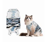 Fractal Wave Future City Custom Patterned Surgery Suit for Dogs Cat- Post-Surgery Recovery, Wound Care, and Anxiety Relief - Soft Cotton Dog Pajamas with Full Belly Coverage Large