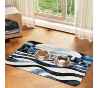 Fractal Wave Future City Pet Feeding Mat Dog Cat Eating Food Absorbent Leather Tablecloth for and Water Bowl Waterproof No Stains Quick Dry Non-Slip 23.62 * 15.75IN