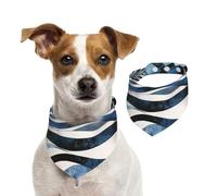Fractal Wave Future City Pet Scarf Dog Bandanas Spring Summer Soft Cotton Puppy Scarfs Adjustable Accessories for Small Medium Large Girl Boy Pup Large
