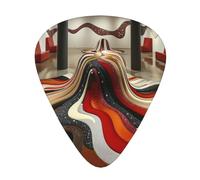 Fractal wave pattern flooring 12 Pack Guitar Picks Plectrums,4 pieces in each of 3 sizes, Suitable for a wide range of stringed instruments