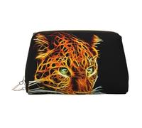 Fractalius Leopard Printed Hand-held Zipper Cosmetic Bag Large Travel Toiletry Bag Suitable for Home and Travel