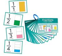 Fraction Flash Cards - Graphically - Illustrated Math Learning Aids for Ages 8+, 35 - Card Set, in Colorful Design