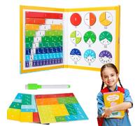 Fraction Learning Toy Set - Colorful Magnetic Tiles Creative Design, Engaging Montessorri Math Manipulative Tool, Fun Visual Learning Aid for Concept Practice | Educational Game for Kids Teachers