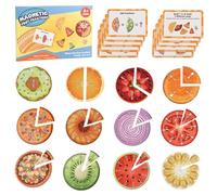 Fraction Magnets | Early Learning Sorting Toy - Magnetic Fraction Circles & Tabs - for Boys Girls Students Elementary School Garden