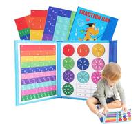 Fraction Manipulatives Kit - Multi Color Bars, Mathematics Study Aids, Education Resource Pack | Developing Skills Playing Logic Games Calculating Percents Counting Parts Tutoring Students Practice