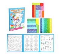 Fraction Manipulatives - Math Puzzle Toy, Magnetic Fraction Tiles And Circles Set | Multi-Functional Early Education Tool Homeschool, Classroom, Elementary School, Travel, Boys And