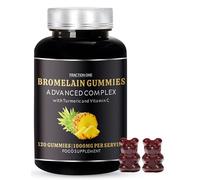 Fraction One Bromelain Gummies - 1000 mg per Serving, 120 Gummies - Enhanced with Turmeric 10mg and Vitamin C 80mg - Supports Digestion, Joints, Inflammation & Immune System, Vegan - 60 Days Supply