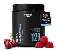 Fraction One Iron Gummies - 120 Gummies - with Vitamin C, Folic Acid, Vitamin B12 & Zinc - Iron Bisglycinate & Beetroot Powder - Vegetarian & Vegan Friendly - Cherry Flavour - 60 Days Supply