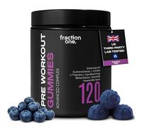 Fraction One Pre Workout Gummies - 120 Gummies - Energy Focus Support Complex With Guarana, L Theanine, L Citrulline, Vitamins B6, B12 & Niacin Performance & Endurance - Berry - Vegan - 60 Days Supply