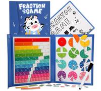 Fraction Tiles & Fraction Circles Learning Puzzle Game Set for Preschool Math Manipulatives Educational Tool Math Teaching Tools for Kids
