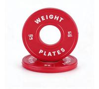Fractional Weight Plates Set, Rubber-Coated, 1.25-10 lb, for Gym, Red
